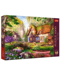 Puzzle 1000 elementów Premium Plus Quality Urocza chatka w lesie Tea Time 10804 Trefl