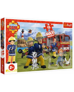 Puzzle Maxi 15 elementów Drużyna w akcji Strażak Sam 14333 Trefl