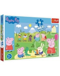 Puzzle Maxi 15 elementów Szczęśliwy dzień Peppy 14334 Trefl