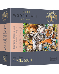 Drewniane puzzle 500+1 elementów Dzikie koty w dżungli 20152 Trefl