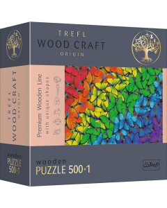 Drewniane puzzle 500+1 elementów Tęczowe motyle 20159 Trefl