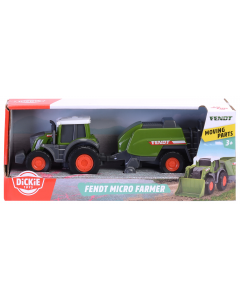 Pojazd rolniczy traktor z belownicą do siana 18 cm 203732002 Farm Dickie Toys