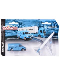 Zestaw Maersk samolot + bus 212057289 Majorette