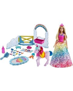 Lalka Barbie Dreamtopia Księżniczka i jednorożec Nauka toalety GTG01 Mattel