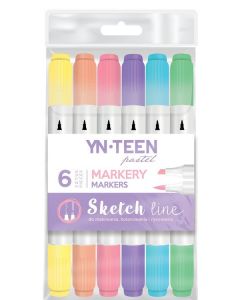Markery Sketch Line 6 kolorów pastelowych YN Teen Interdruk