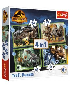 Puzzle 4w1 Groźne Dinozaury 34607 Trefl