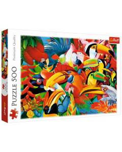 Puzzle 500 elementów Kolorowe Ptaki 37328 Trefl