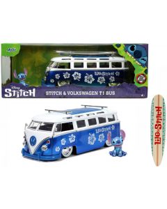 Auto metalowe Volkswagen T1 Bus z figurką Stitch 1:24 253075000 Jada