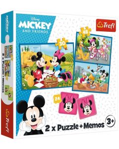 Puzzle 2w1 Memos Poznaj bohaterów Disney 93344 Trefl