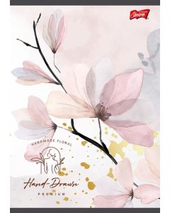 Zeszyt A5 60 kartek kratka Romantic Garden kwiat łodyga Unipap