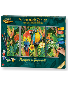 Malowanie po numerach Tryptyk Papugi w lesie deszczowym 609260853 Schipper