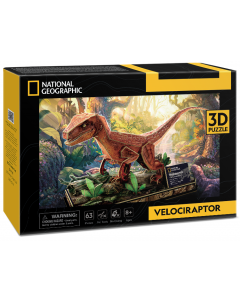 Puzzle 3D National Geographic Welociraptor 63 elementy 306-DS1053H Cubic Fun