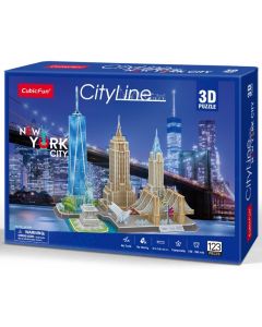 Puzzle 3D City Line Nowy Jork 123 elementy 306-20255 Cubic Fun