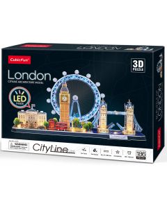  Puzzle 3D LED City Line Londyn 186 elementów 306-20532 Cubic Fun