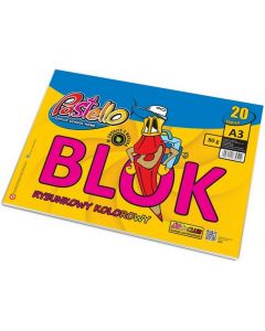 Blok rysunkowy A3 20 kartek kolorowych Pastello