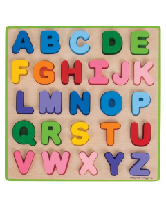 Drewniane puzzle alfabet ABC duże litery BB055 Bigjigs
