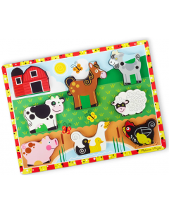 Drewniane puzzle JUMBO Zwierzęta z farmy 13723 Melissa&Doug