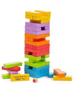 Drewniana Wieża Jenga kolorowa BJ695 Bigjigs Toys