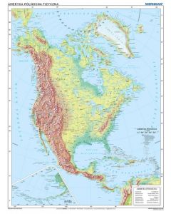 Ameryka Północna mapa fizyczna 200x150 cm Meridian