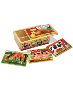 Drewniane puzzle zwierzęta z farmy w pudełku 13793 Melissa&Doug