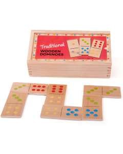 Domino drewniane z kolorowymi oczkami BJ784 Bigjigs Toys