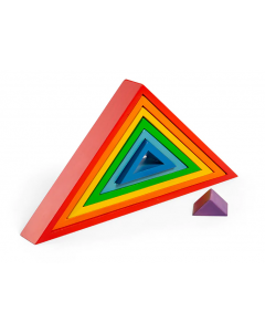 Drewniane trójkąty tęczowe do układania BB300 Bigjigs Toys