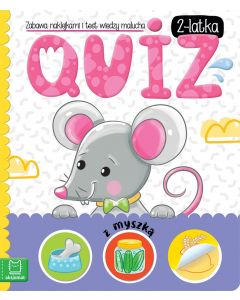 Quiz 2-latka z myszką. Zabawa naklejkami i test wiedzy malucha