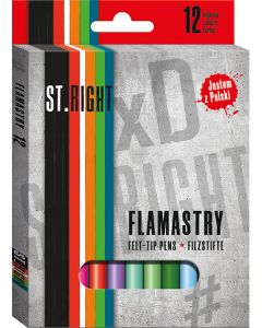 Flamastry 12 kolorów St.Right