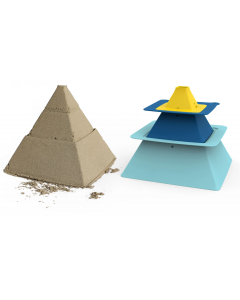 Zestaw 3 foremek do piasku Piramida Pira Vintage Blue + Deep Blue + Mellow Yellow 170761 Quut