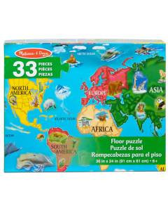 Puzzle podłogowe Mapa świata 33 elementy 10446 Melissa&Doug