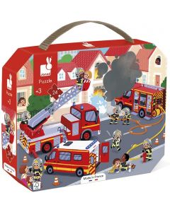 Puzzle w walizce Strażacy 24 elementy J02605 Janod