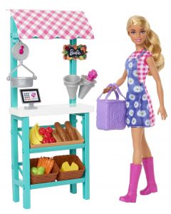 Barbie Targ farmerski Zestaw z lalką i akcesoriami HCN22 Mattel