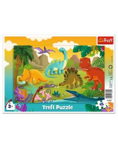 Puzzle ramkowe 15 elementów Dinozaury 31359 Trefl