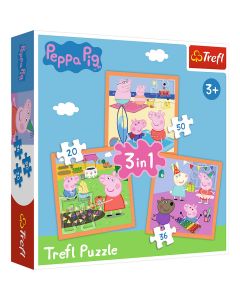Puzzle 3w1 Pomysłowa Świnka Peppa 34852 Trefl
