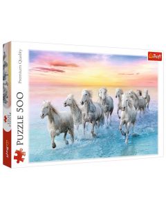 Puzzle 500 elementów Białe konie w galopie 37289 Trefl