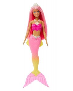 Lalka Barbie Dreamtopia Syrenka z żółto-różowym ogonem HGR11 Mattel
