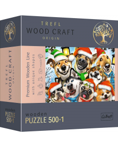 Drewniane puzzle 500+1 elementów Świąteczne pieski 20173 Trefl
