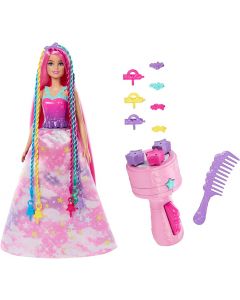 Lalka Barbie Księżniczka Zakręcone pasemka HNJ06 Mattel