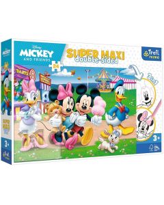 Dwustronne puzzle Super Maxi 24 elementy Mickey w wesołym miasteczku 41005 Trefl
