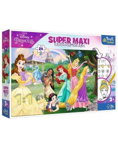 Dwustronne puzzle Super Maxi 24 elementy Wesołe Księżniczki 41008 Trefl