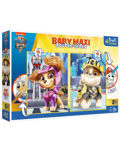 Dwustronne puzzle Baby Maxi 2x10 elementów Radosna drużyna Psi Patrol 43004 Trefl