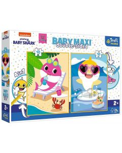 Dwustronne puzzle Baby Maxi 2x10 elementów Wesoły dzień rekina 43005 Trefl