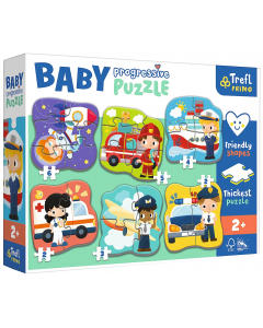 Puzzle Baby Progressive 6w1 Zawody i pojazdy 44001 Trefl