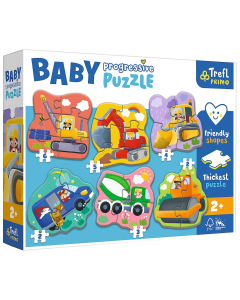 Puzzle Baby Progressive 6w1 Pojazdy 44004 Trefl