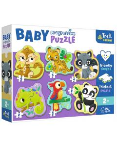 Puzzle Baby Progressive 6w1 Zwierzęta egzotyczne 44005 Trefl