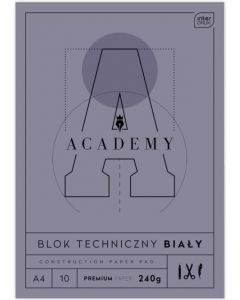 Blok techniczny A4 10 kartek białych Premium Academy Interdruk