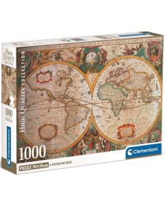 Puzzle 1000 elementów HQ Compact Stara Mapa 39706 Clementoni
