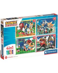 Puzzle 4w1 SuperColor Sonic 21522 Clementoni