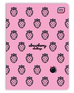 Zeszyt A5 zapachowy 32 kartki kratka Strawberry Challenge Interdruk