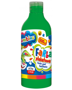 Farba plakatowa w butelce 500 ml zielona Bambino